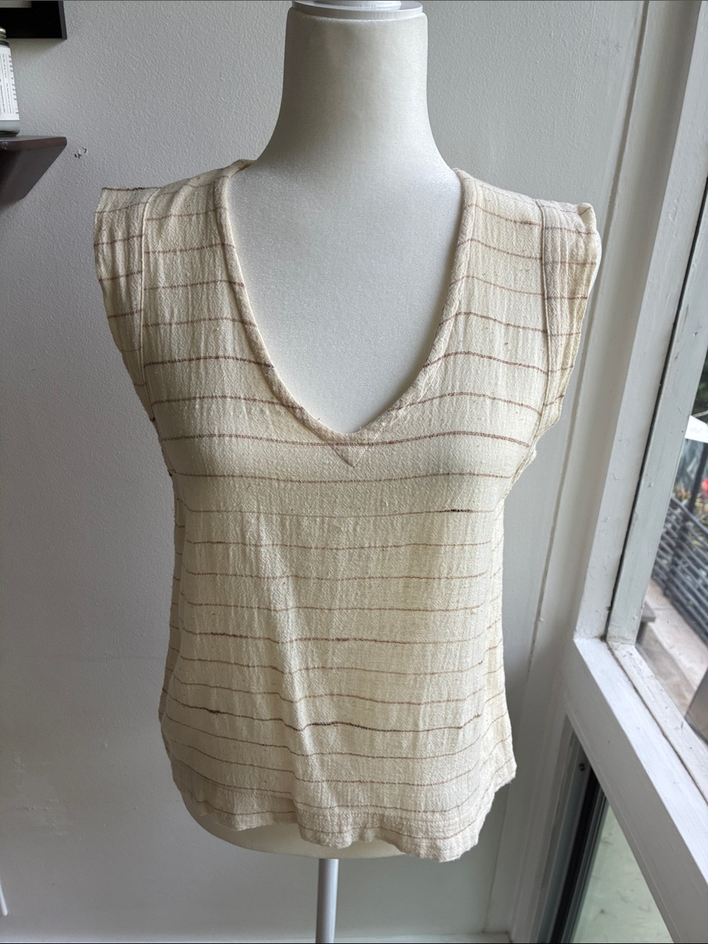 Vintage Han Starnes V-Neck Sleeveless Cotton Silk Tank Top